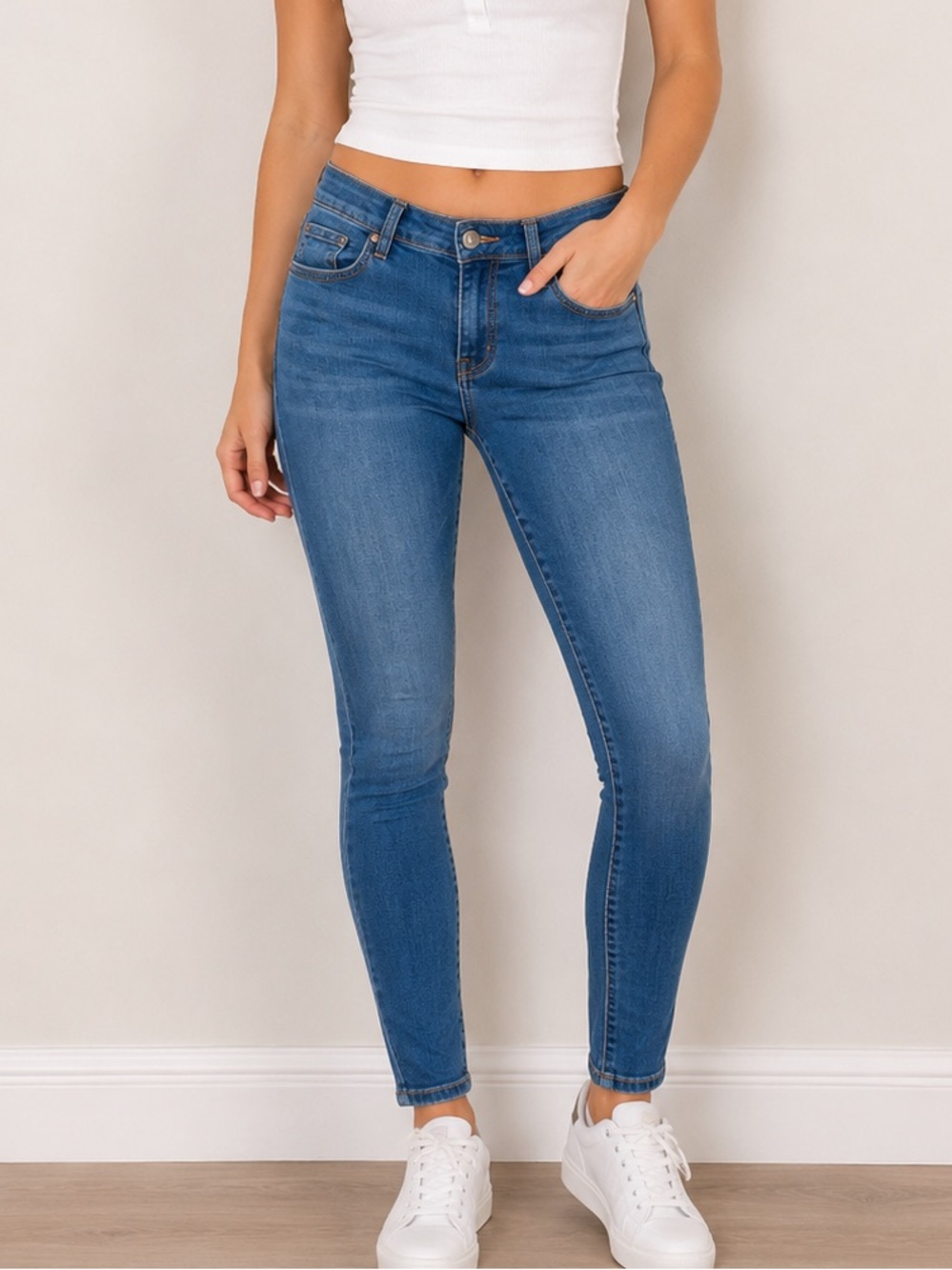 Wax Jean Butt I Love You Mid Rise Skinny Jeans Blue Size 0